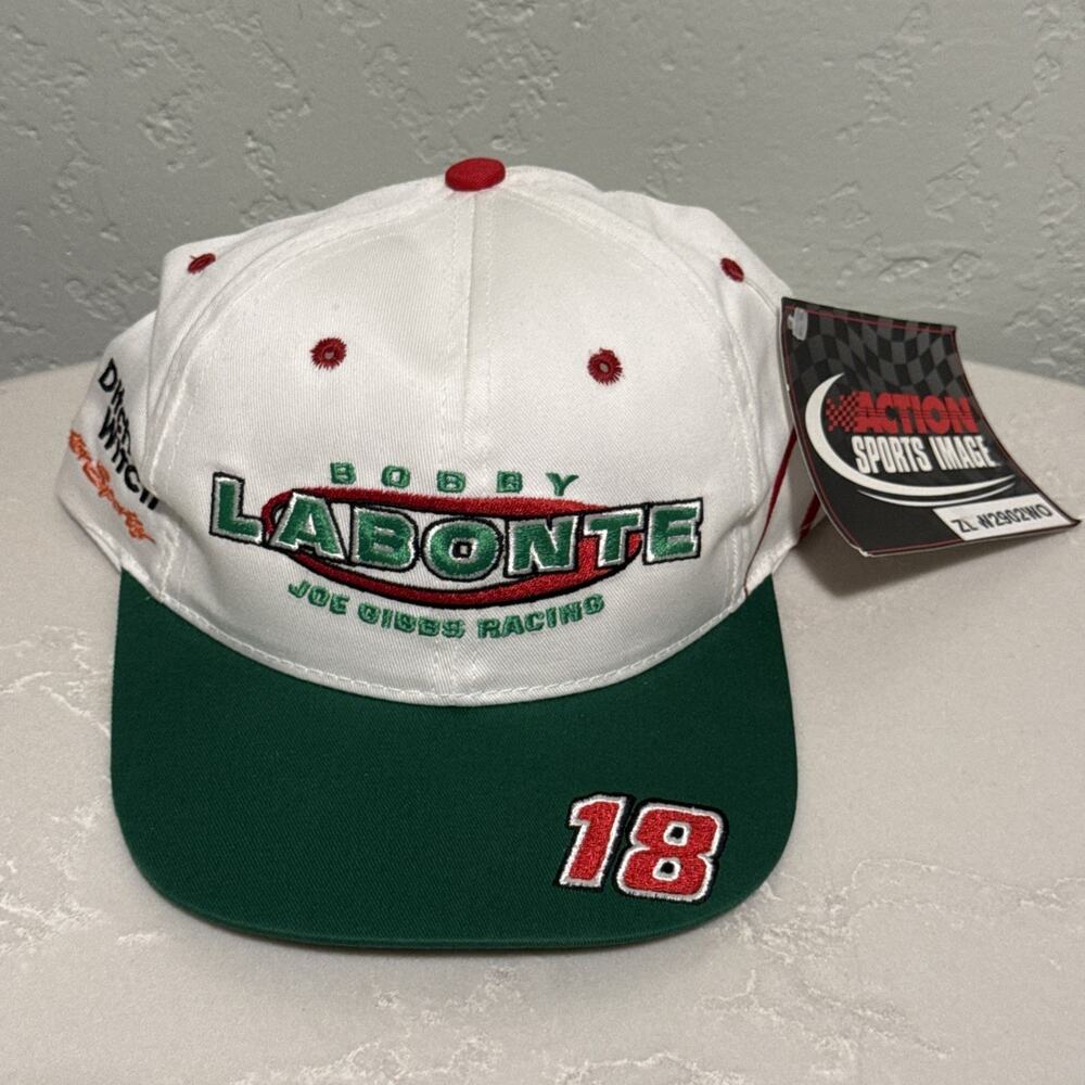 Vintage - NASCAR - Bobby Labonte - #18 - Joe Gibbs Racing Hat - *RARE NWT”